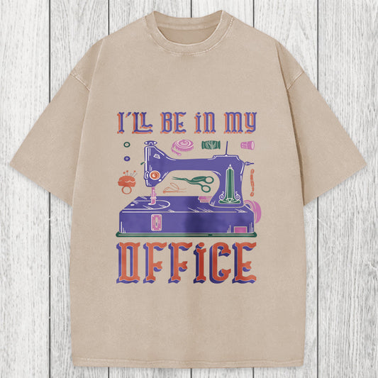 Tokyosol Funny Sewing Machine Seamstress Tailor Washed T-Shirt