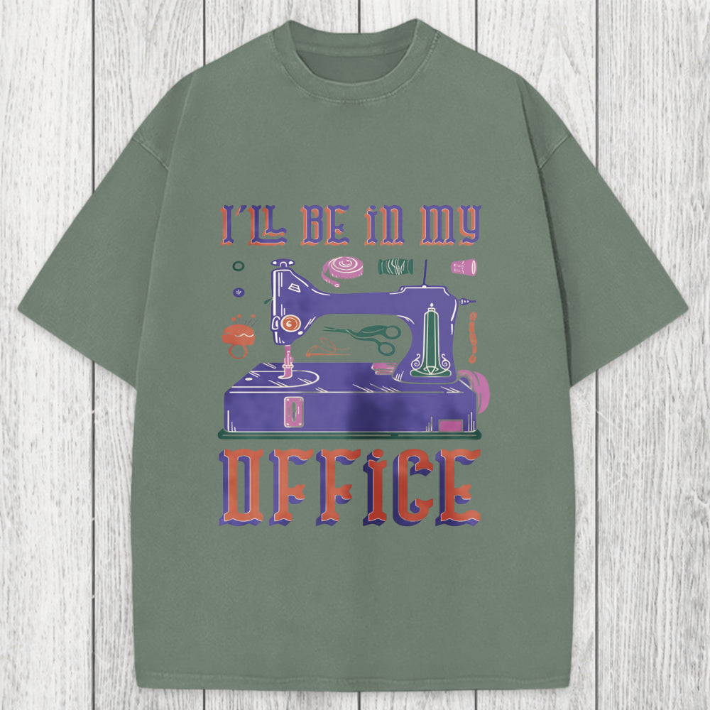 Tokyosol Funny Sewing Machine Seamstress Tailor Washed T-Shirt