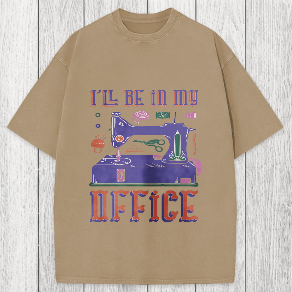 Tokyosol Funny Sewing Machine Seamstress Tailor Washed T-Shirt