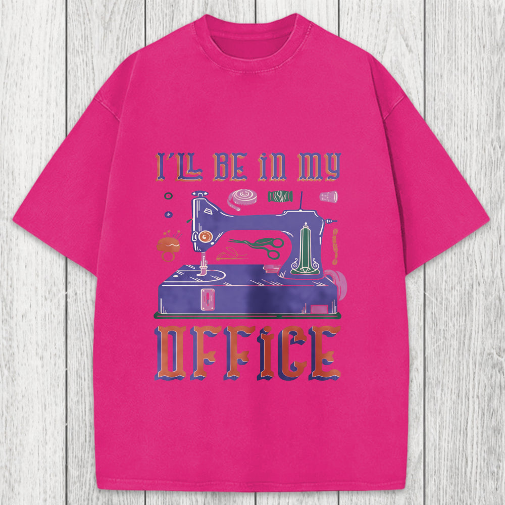Tokyosol Funny Sewing Machine Seamstress Tailor Washed T-Shirt