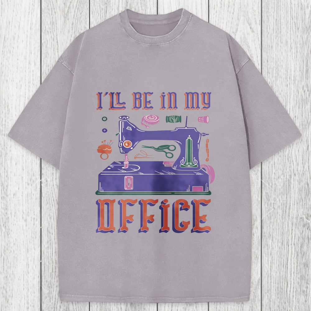 Tokyosol Funny Sewing Machine Seamstress Tailor Washed T-Shirt