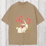 Tokyosol Rabbit and Wildflowers Washed T-Shirt