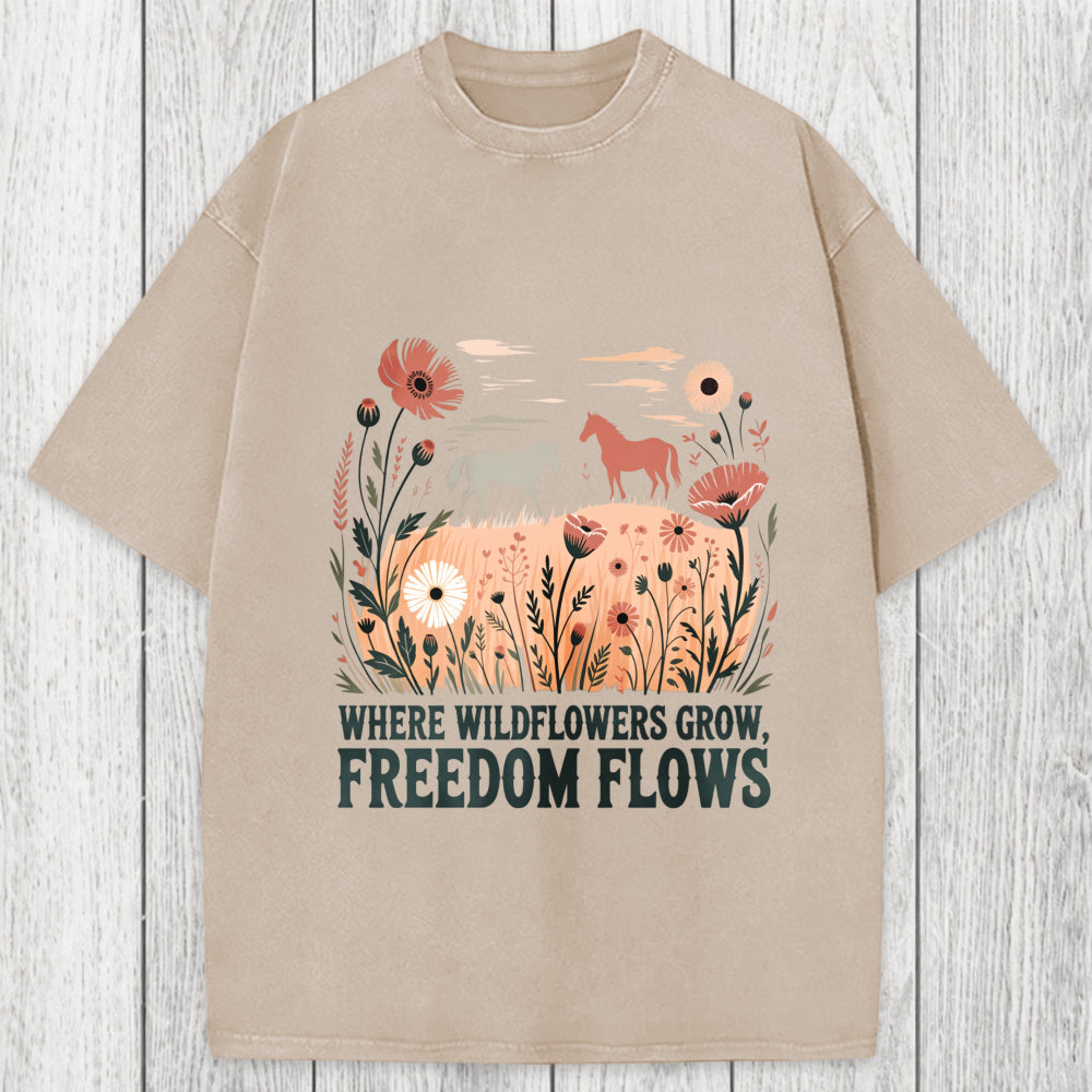 Tokyosol Wild-flowers Washed T-Shirt