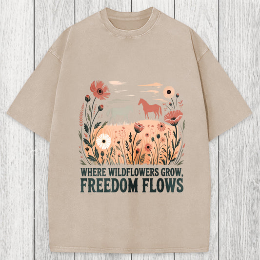 Tokyosol Wild-flowers Washed T-Shirt