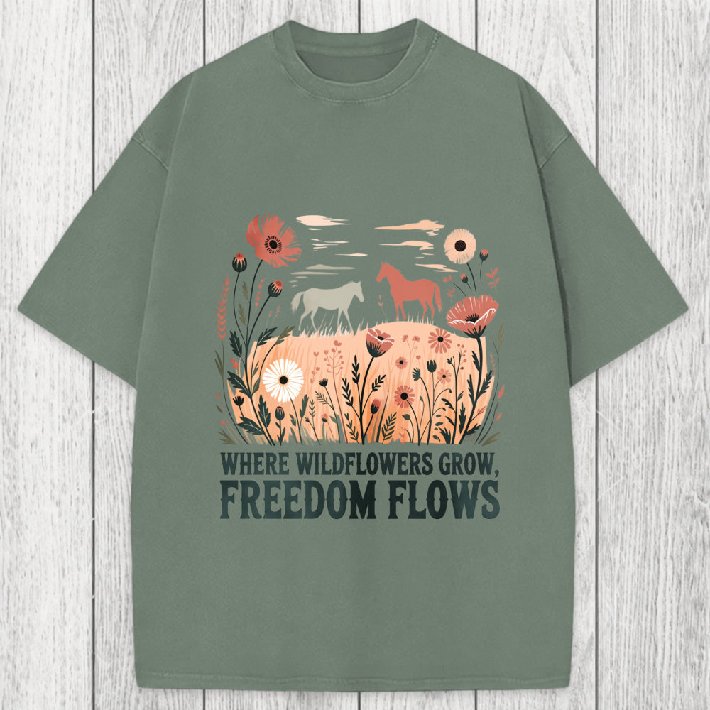 Tokyosol Wild-flowers Washed T-Shirt