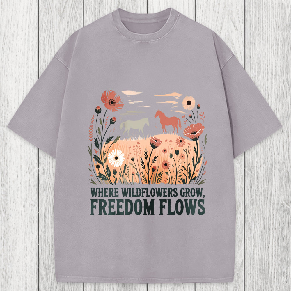 Tokyosol Wild-flowers Washed T-Shirt