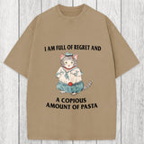 Tokyosol I Am Full Of Regret And A Copious Amount Of Pasta Cats Meme Washed T-Shirt