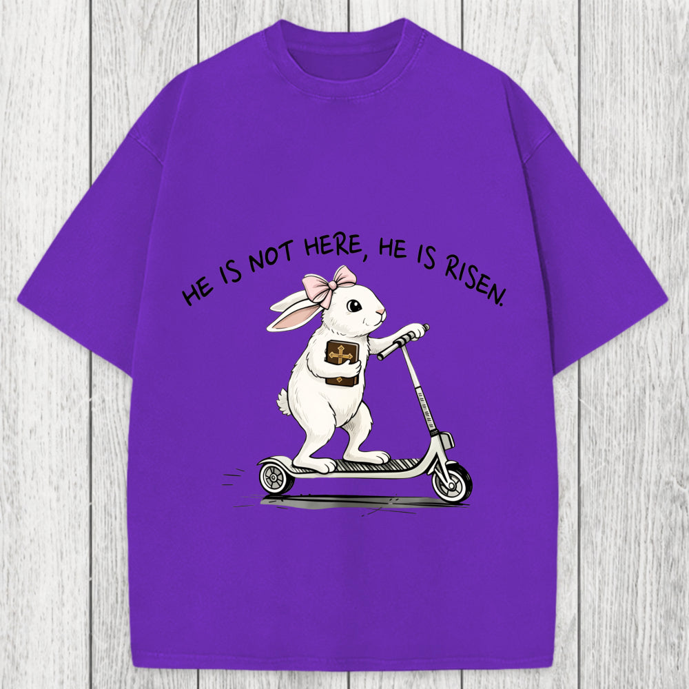 Tokyosol He Is Risen Easter Bunny Washed T-Shirt