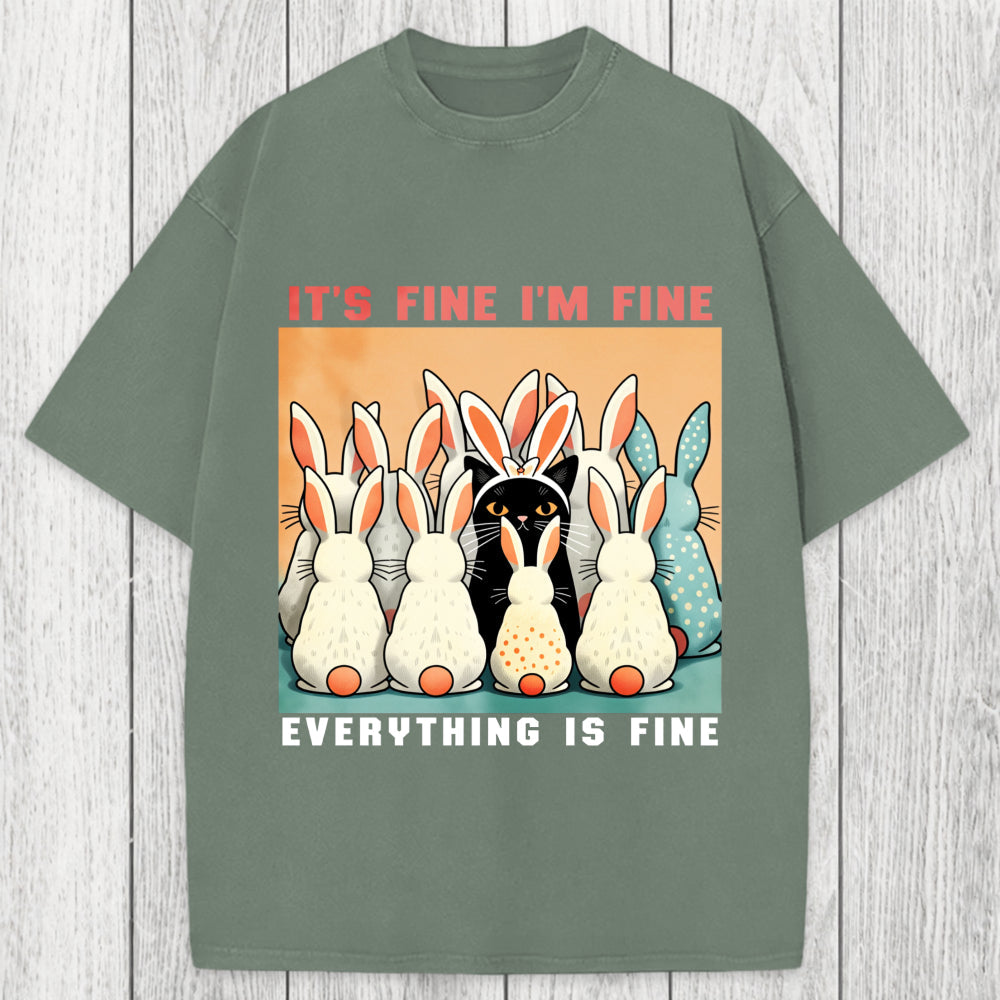 Tokyosol Black Cat Easter Washed T-Shirt
