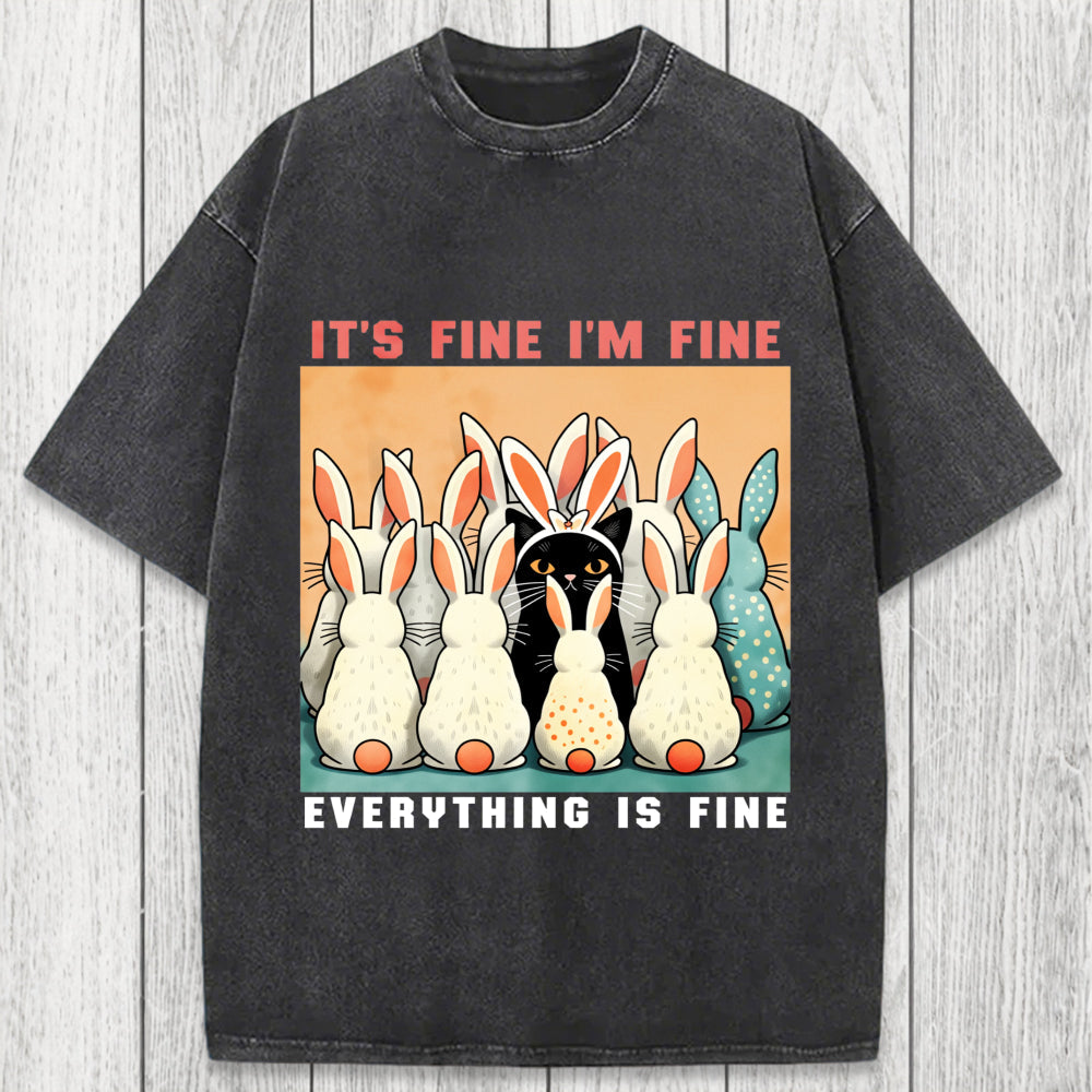 Tokyosol Black Cat Easter Washed T-Shirt
