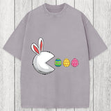 Tokyosol Funny Easter Bunny Egg Hunter Washed T-Shirt