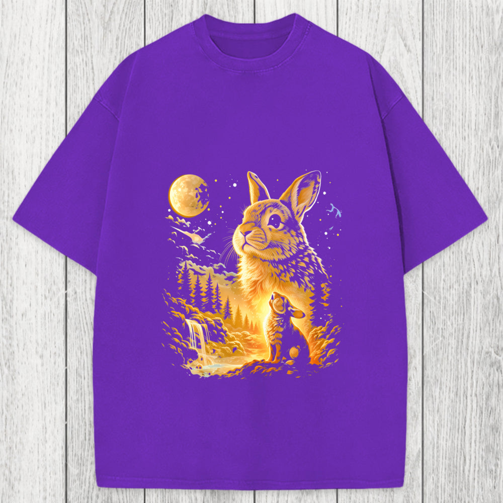Tokyosol Bunny Howling to the Moon Washed T-Shirt