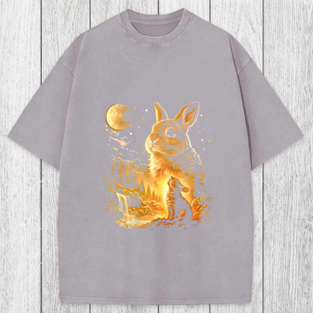 Tokyosol Bunny Howling to the Moon Washed T-Shirt