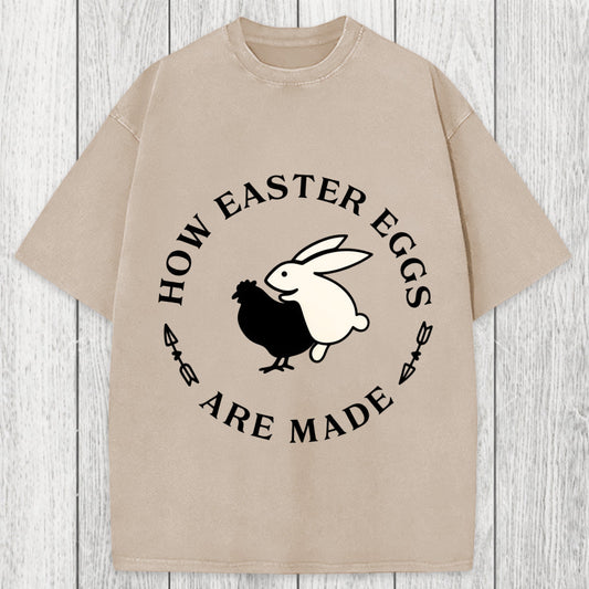 Tokyosol Bold Funny Easter Bunny Washed T-Shirt