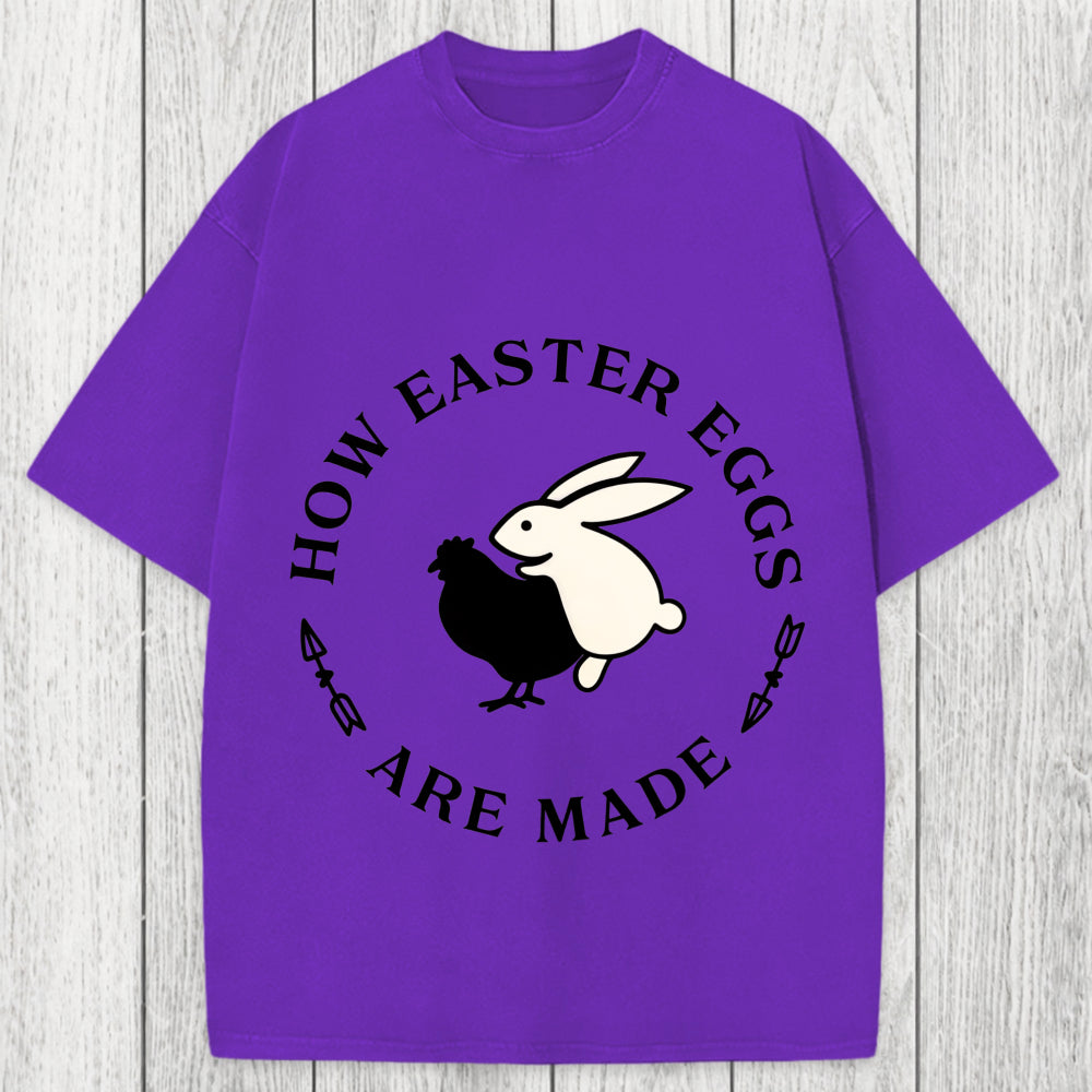 Tokyosol Bold Funny Easter Bunny Washed T-Shirt
