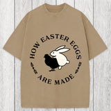 Tokyosol Bold Funny Easter Bunny Washed T-Shirt
