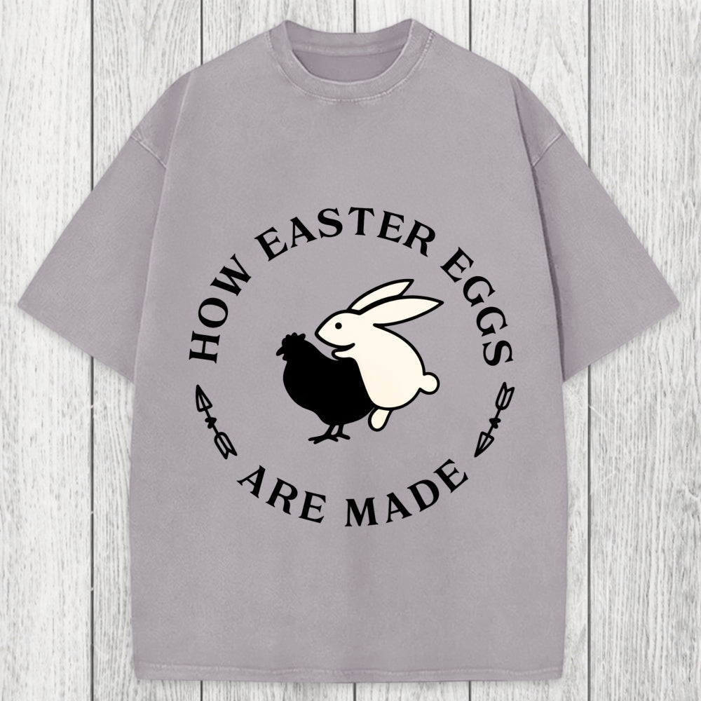 Tokyosol Bold Funny Easter Bunny Washed T-Shirt