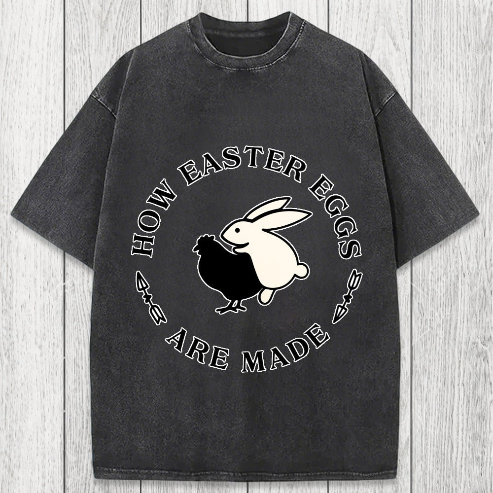 Tokyosol Bold Funny Easter Bunny Washed T-Shirt