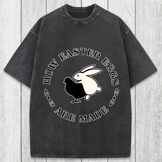 Tokyosol Bold Funny Easter Bunny Washed T-Shirt