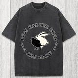 Tokyosol Bold Funny Easter Bunny Washed T-Shirt