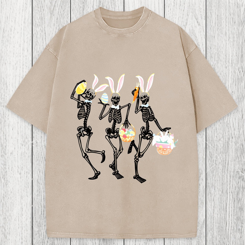 Tokyosol Easter Dancing Skeleton Washed T-Shirt