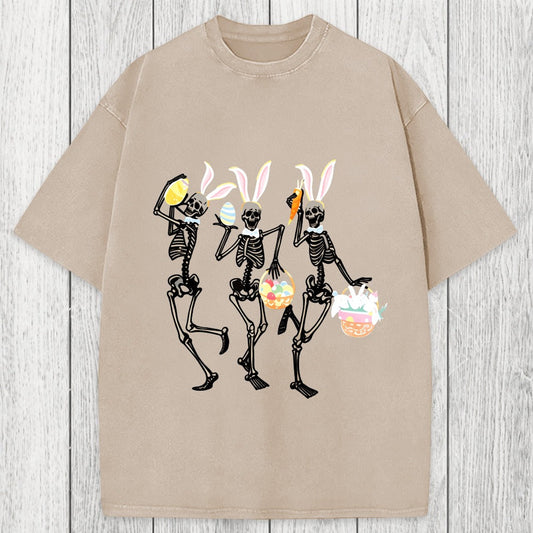 Tokyosol Easter Dancing Skeleton Washed T-Shirt