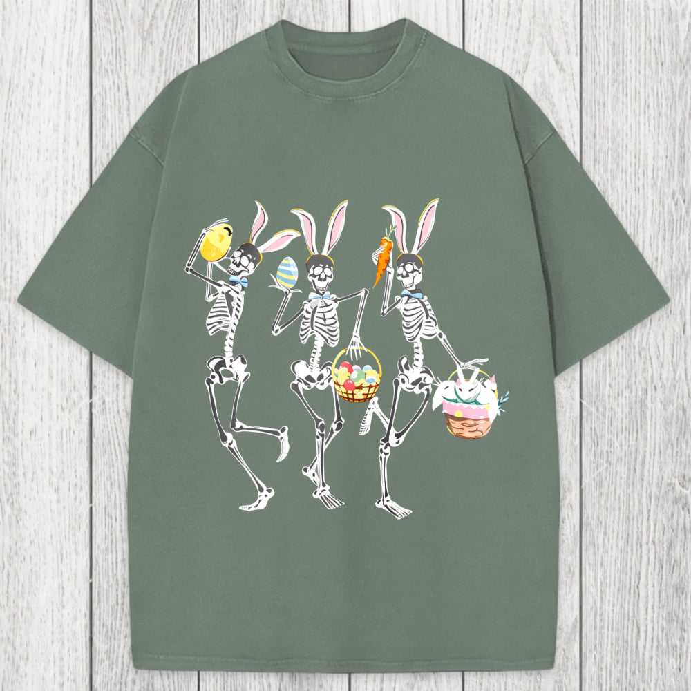 Tokyosol Easter Dancing Skeleton Washed T-Shirt