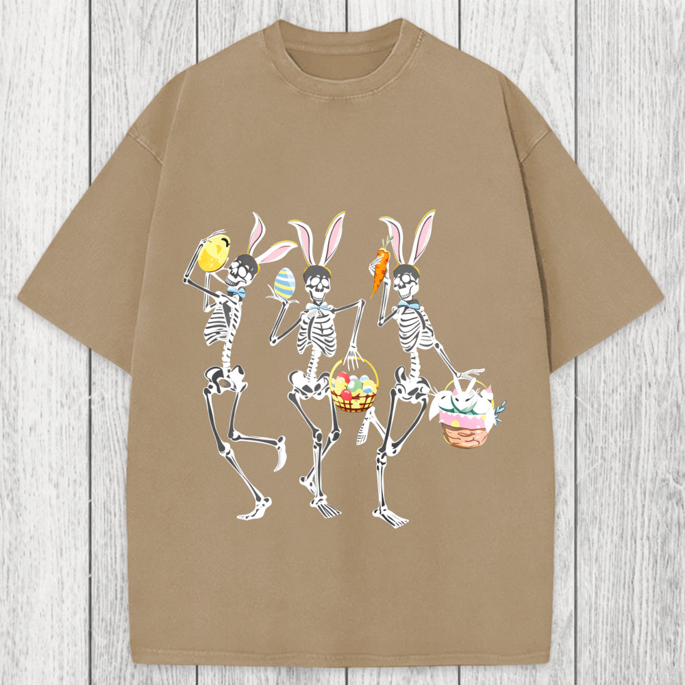 Tokyosol Easter Dancing Skeleton Washed T-Shirt