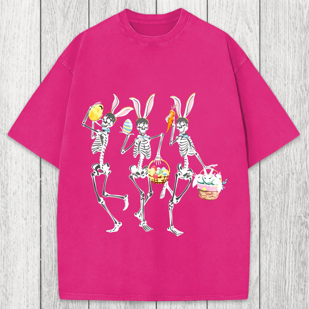 Tokyosol Easter Dancing Skeleton Washed T-Shirt