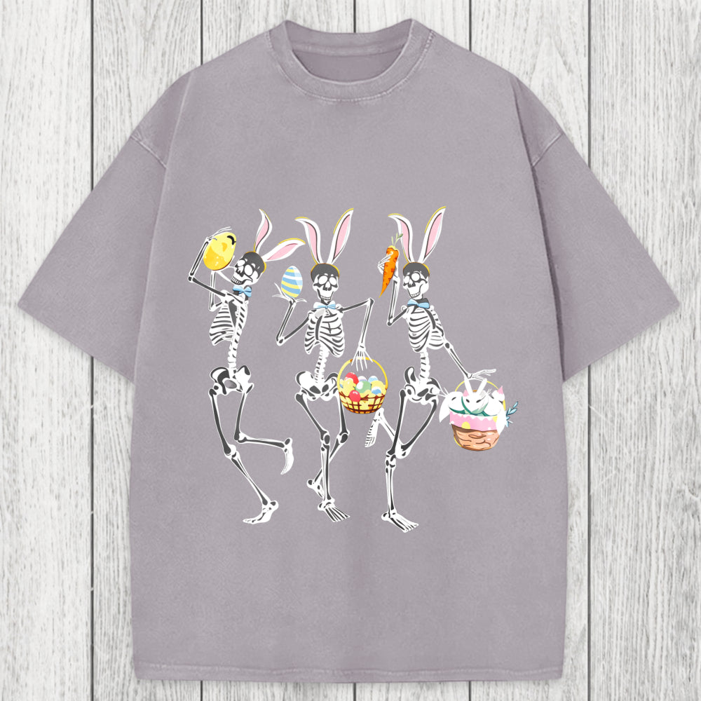 Tokyosol Easter Dancing Skeleton Washed T-Shirt