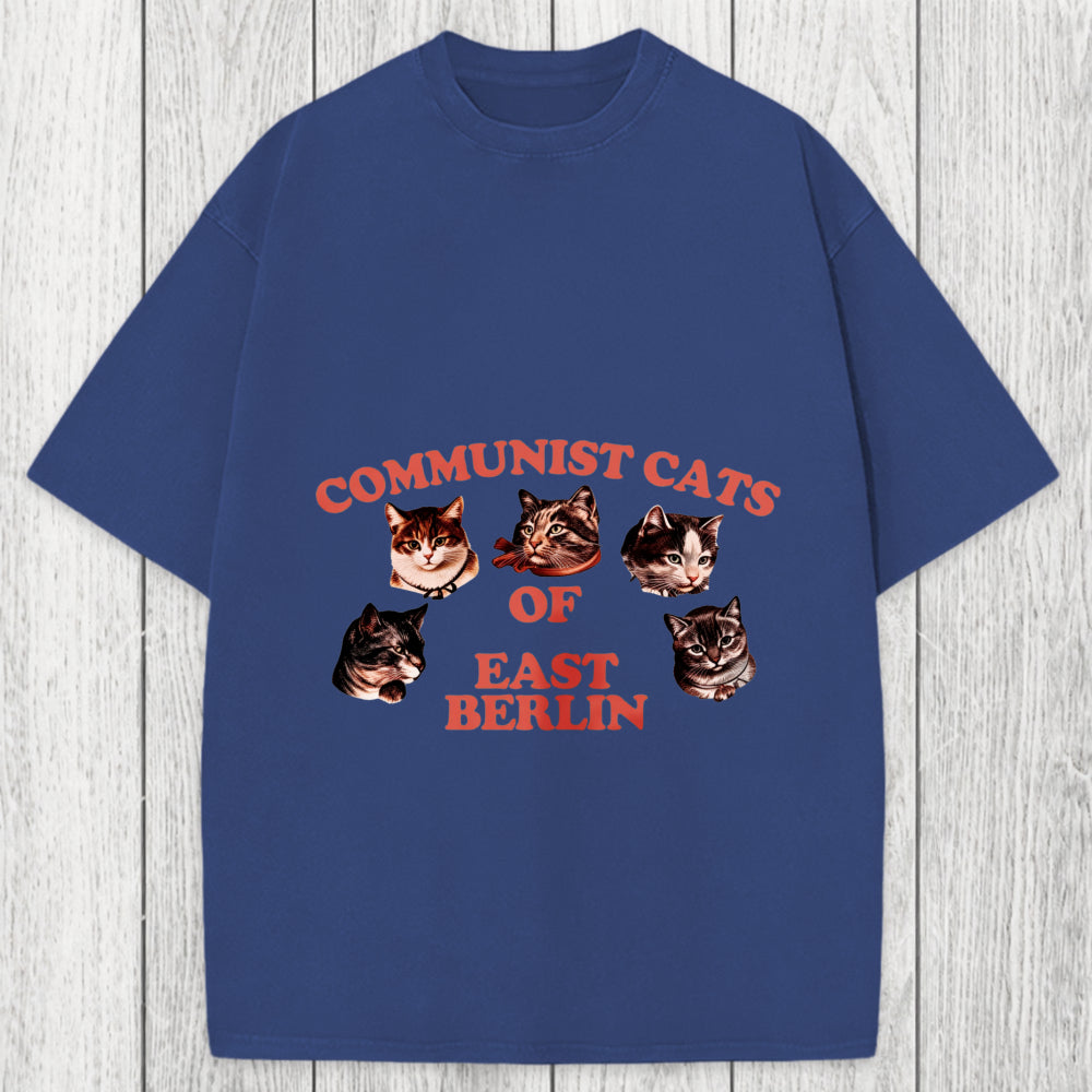 Tokyosol Communist Cats Of East Berlin Washed T-Shirt