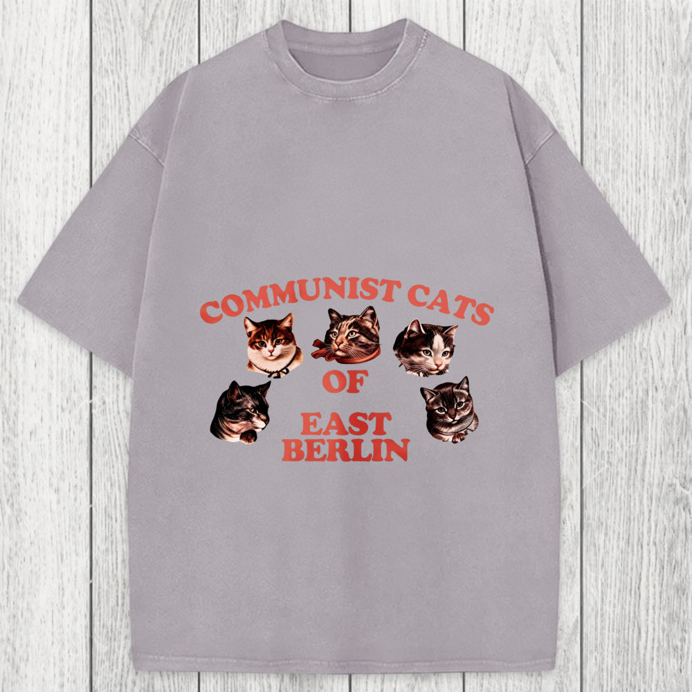 Tokyosol Communist Cats Of East Berlin Washed T-Shirt