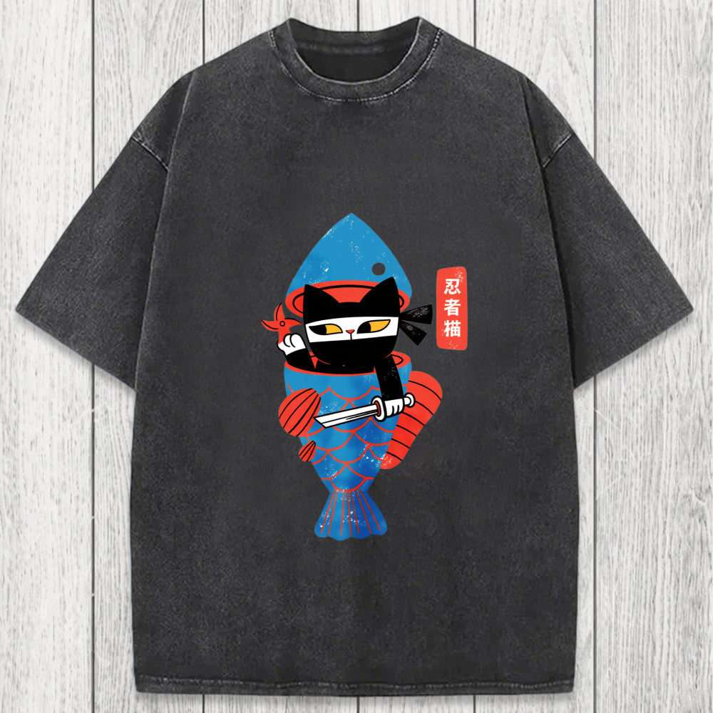 Tokyosol Neko Ninja Washed T-Shirt