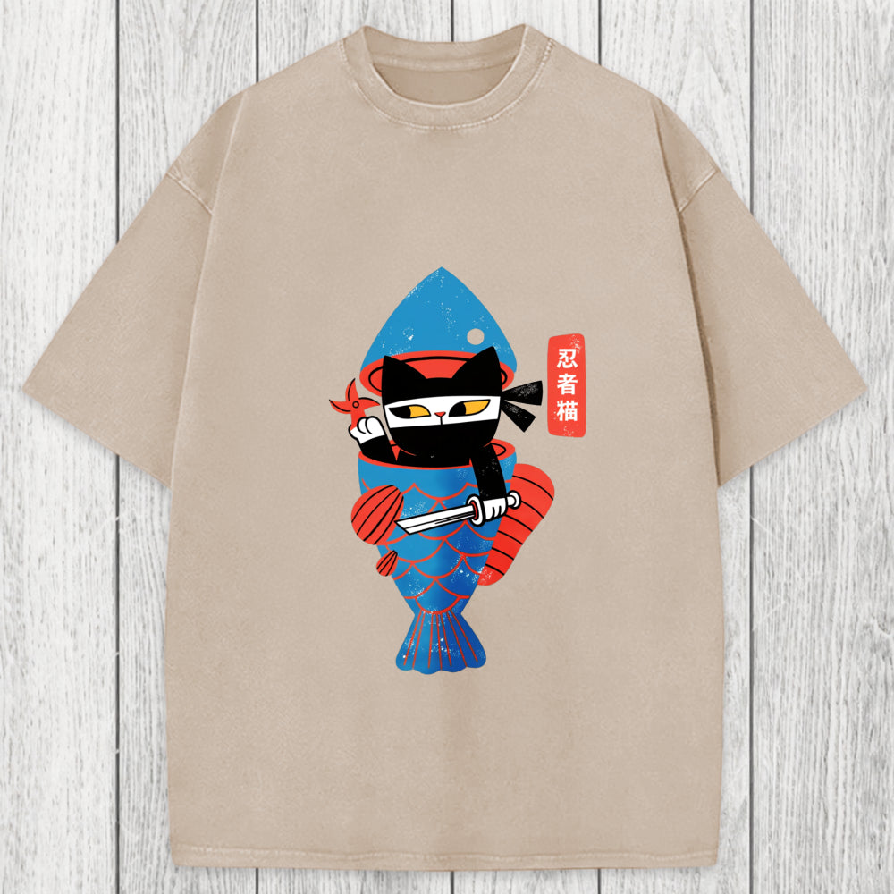 Tokyosol Neko Ninja Washed T-Shirt
