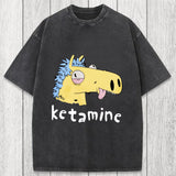 Tokyosol Funny Ketamine Silly Horse Washed T-Shirt