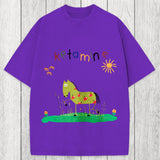 Tokyosol Funny Ketamine Horse Washed T-Shirt