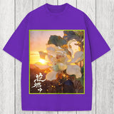 Tokyosol Lotus Adorned With Golden Specks Washed T-Shirt