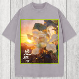 Tokyosol Lotus Adorned With Golden Specks Washed T-Shirt