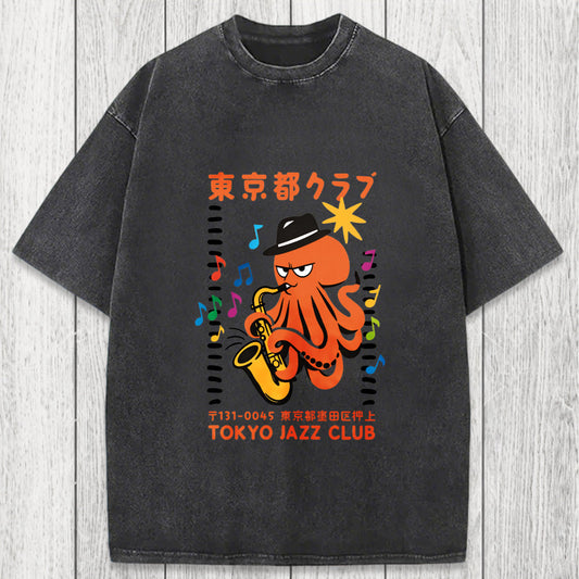 Tokyosol Japanese Octopus In Band Washed T-Shirt