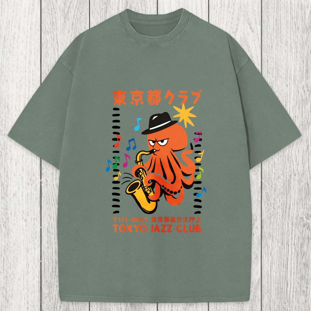Tokyosol Japanese Octopus In Band Washed T-Shirt