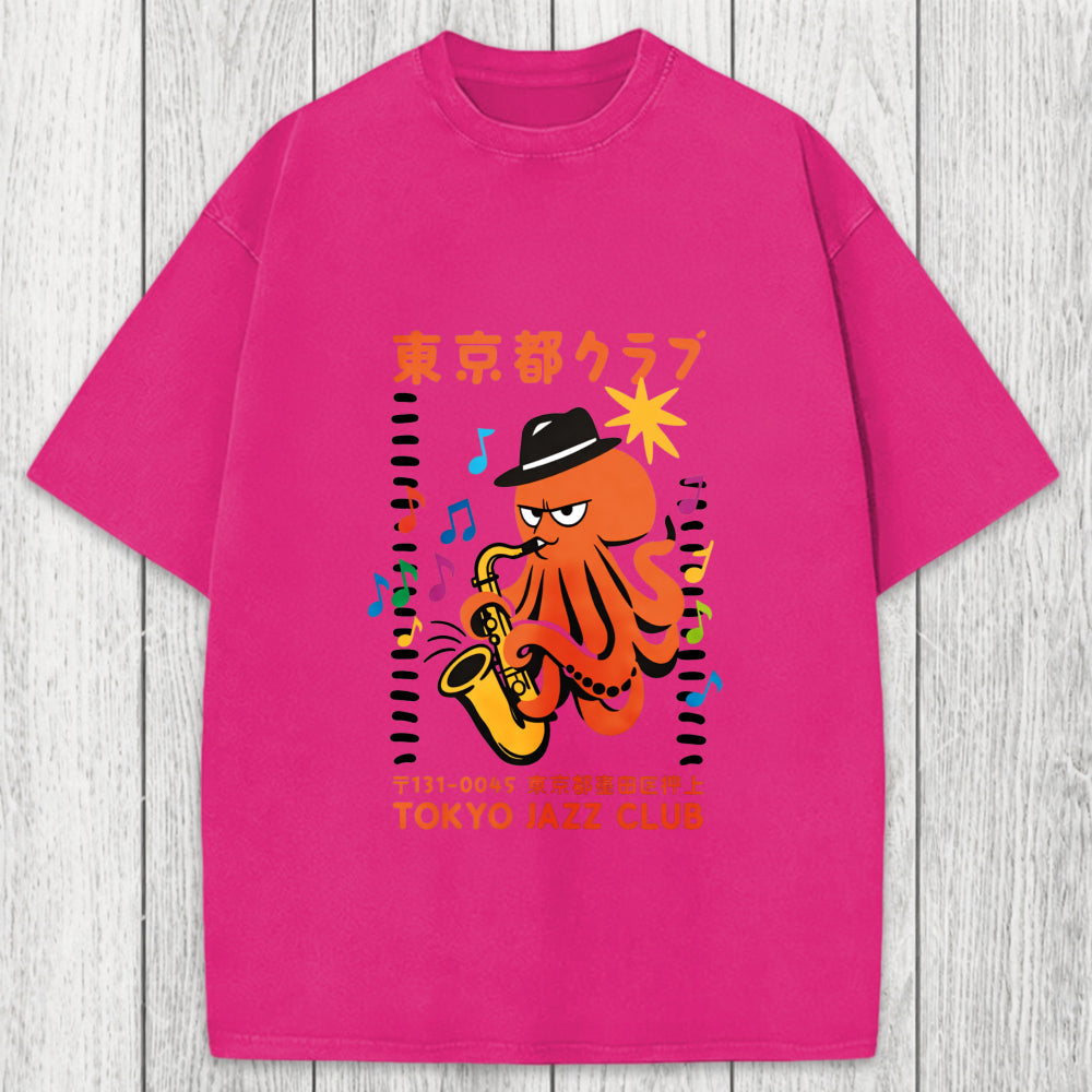 Tokyosol Japanese Octopus In Band Washed T-Shirt