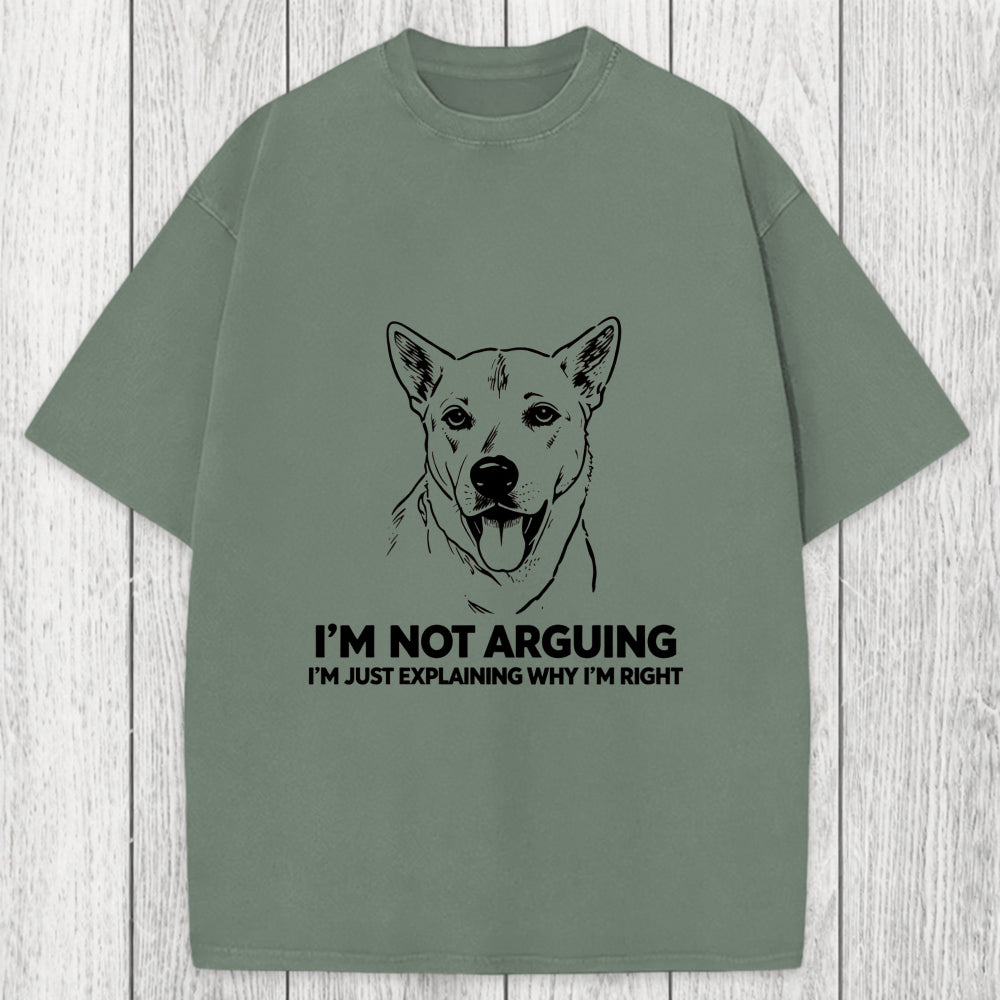 Tokyosol Stubborn Dog Defending His Point Washed T-Shirt