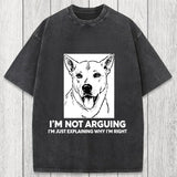 Tokyosol Stubborn Dog Defending His Point Washed T-Shirt