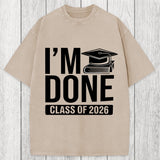 Tokyosol I'm Done Class Of 2026 Washed T-Shirt