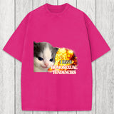 Tokyosol I Have Homosexual Tendencies Evil Kitty Meme Washed T-Shirt