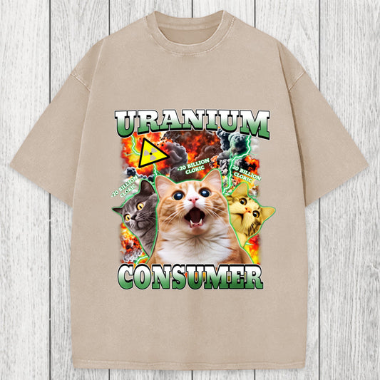 Tokyosol Uranium Consumer Funny Cat Dank Memes Washed T-Shirt