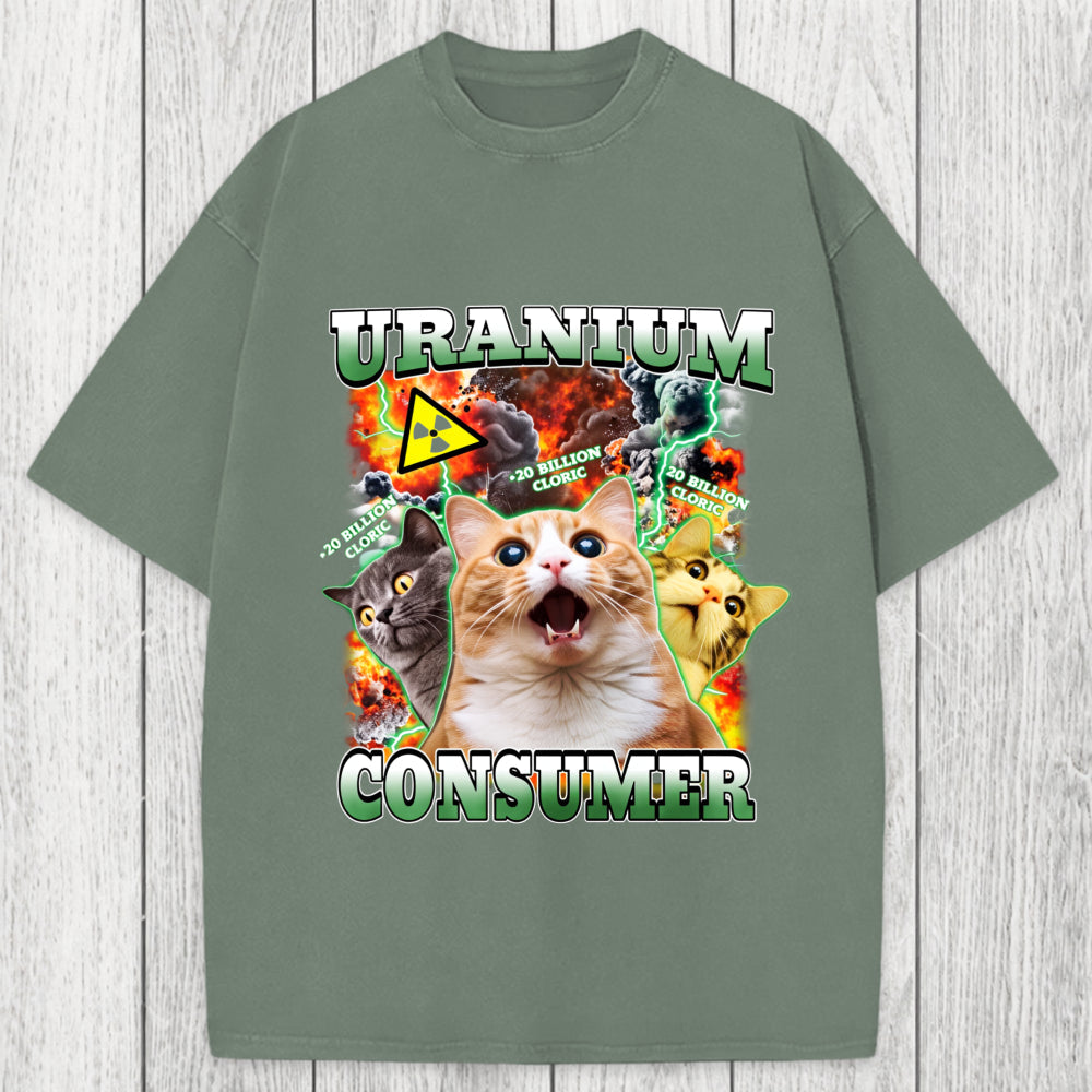 Tokyosol Uranium Consumer Funny Cat Dank Memes Washed T-Shirt