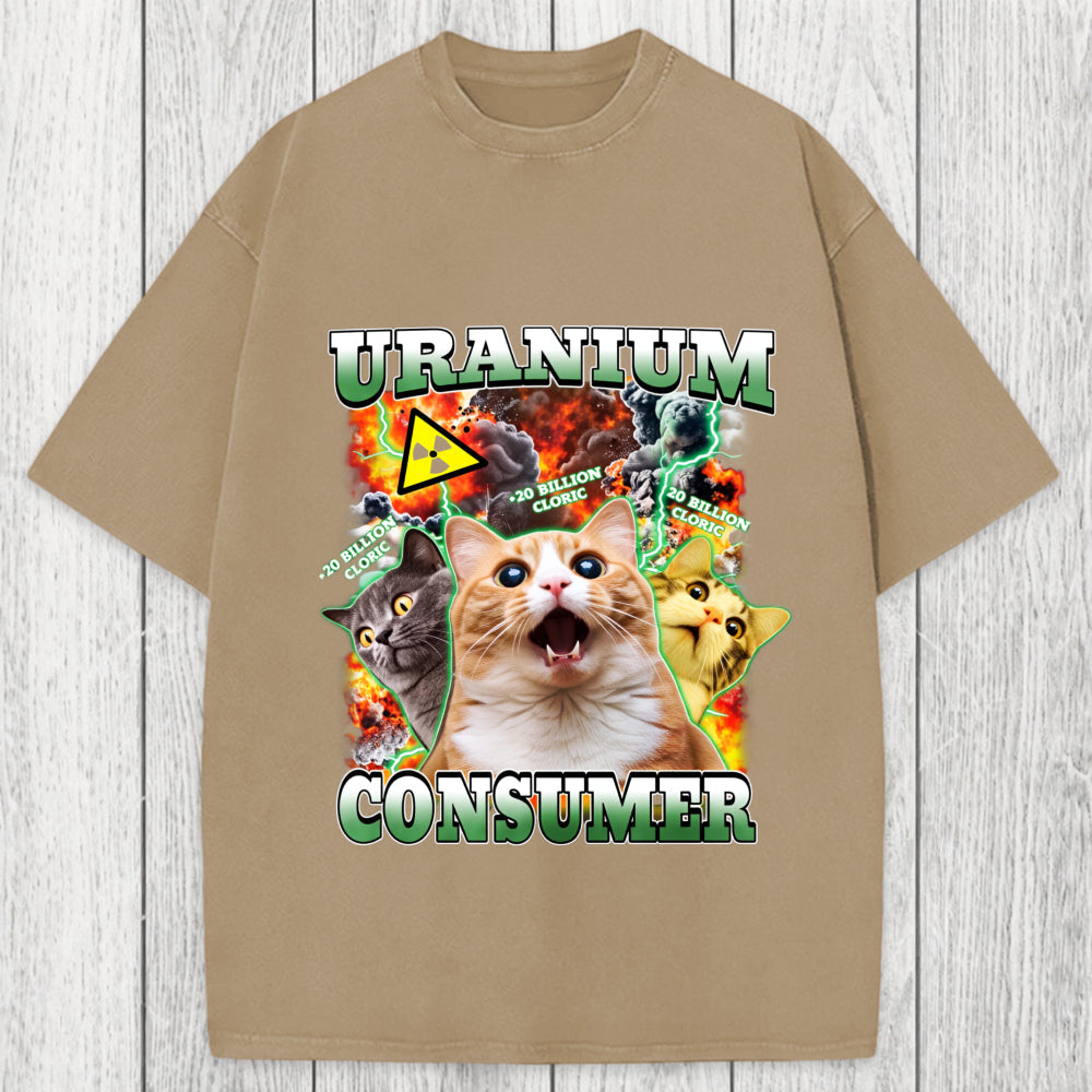 Tokyosol Uranium Consumer Funny Cat Dank Memes Washed T-Shirt