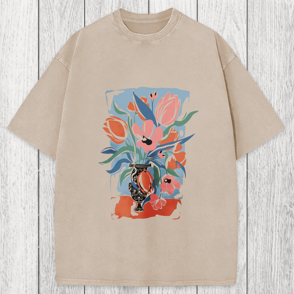 Tokyosol Spring Flower Washed T-Shirt