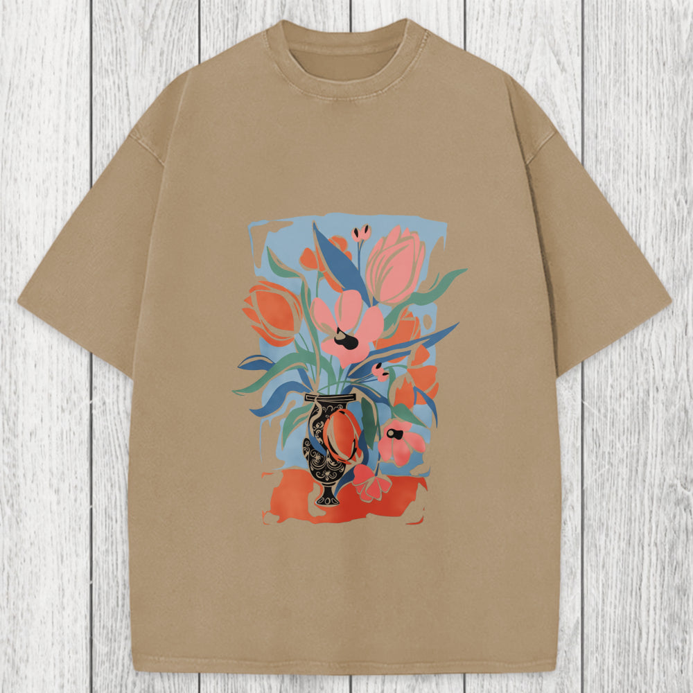 Tokyosol Spring Flower Washed T-Shirt
